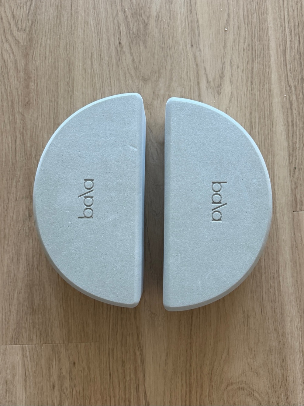 Bala light gray semicircle foam yoga blocks - pair